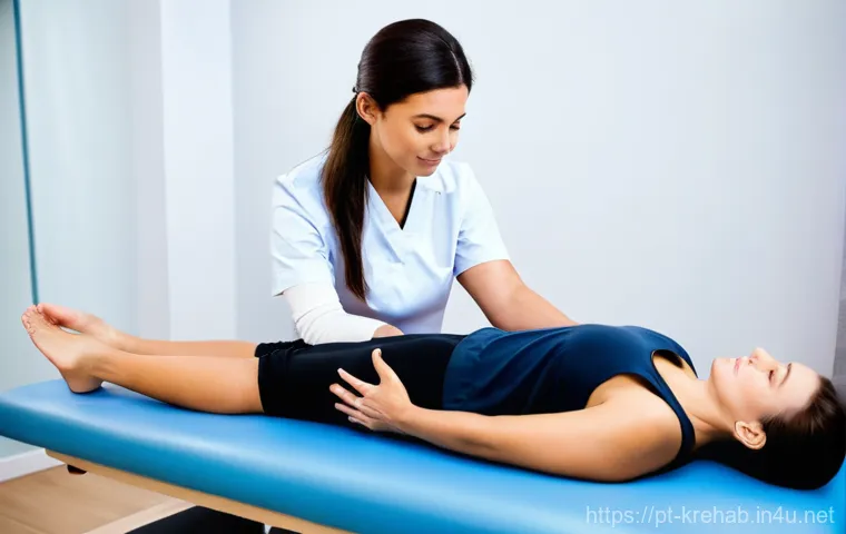 한방재활치료사의 직업적 안정성과 변화 - **Prompt 2: Bridging Distances: Tele-rehabilitation with Innovative Technology**
    A split-screen ...